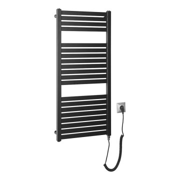 Aqualine - Električni kupatilski radijator TONDI-E 300W 97x45 cm mat crne boje