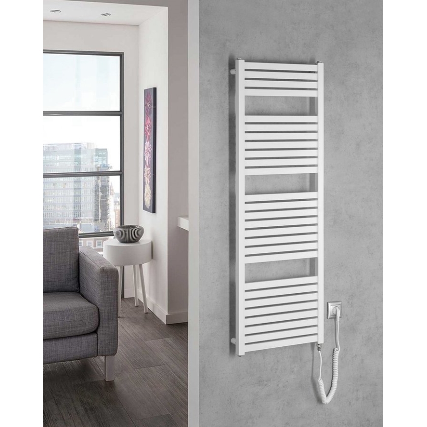 Aqualine - Električni kupatilski radijator TONDI-E 500W 133x45 cm beli