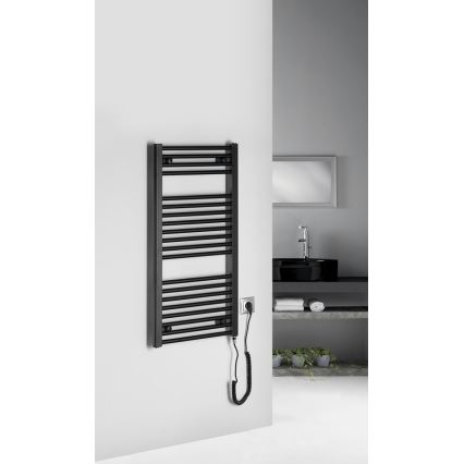 Aqualine - Kupaonski električni radijator DIRECT-E 300W/230V 96 cm mat crni ravan