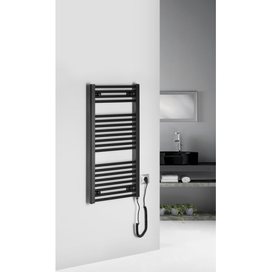 Aqualine - Kupaonski električni radijator DIRECT-E 300W/230V 96 cm mat crni ravan