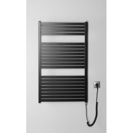 Aqualine - Električni radijator za kupatilo TONDI-E 400W 97x60 cm mat crni