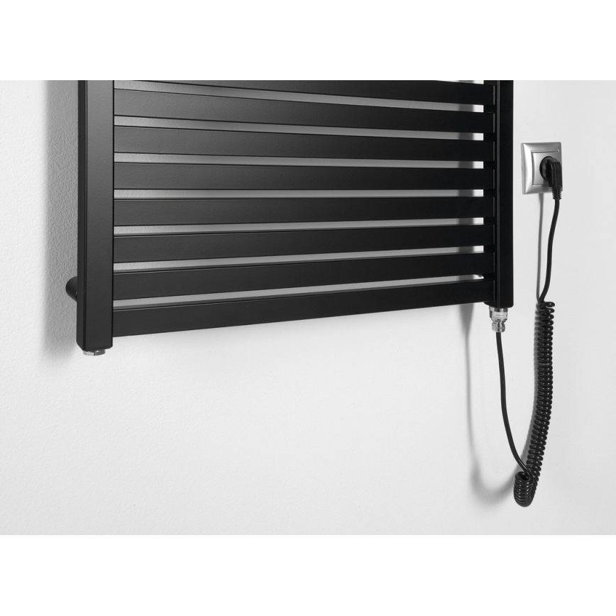 Aqualine - Električni radijator za kupatilo TONDI-E 400W 97x60 cm mat crni