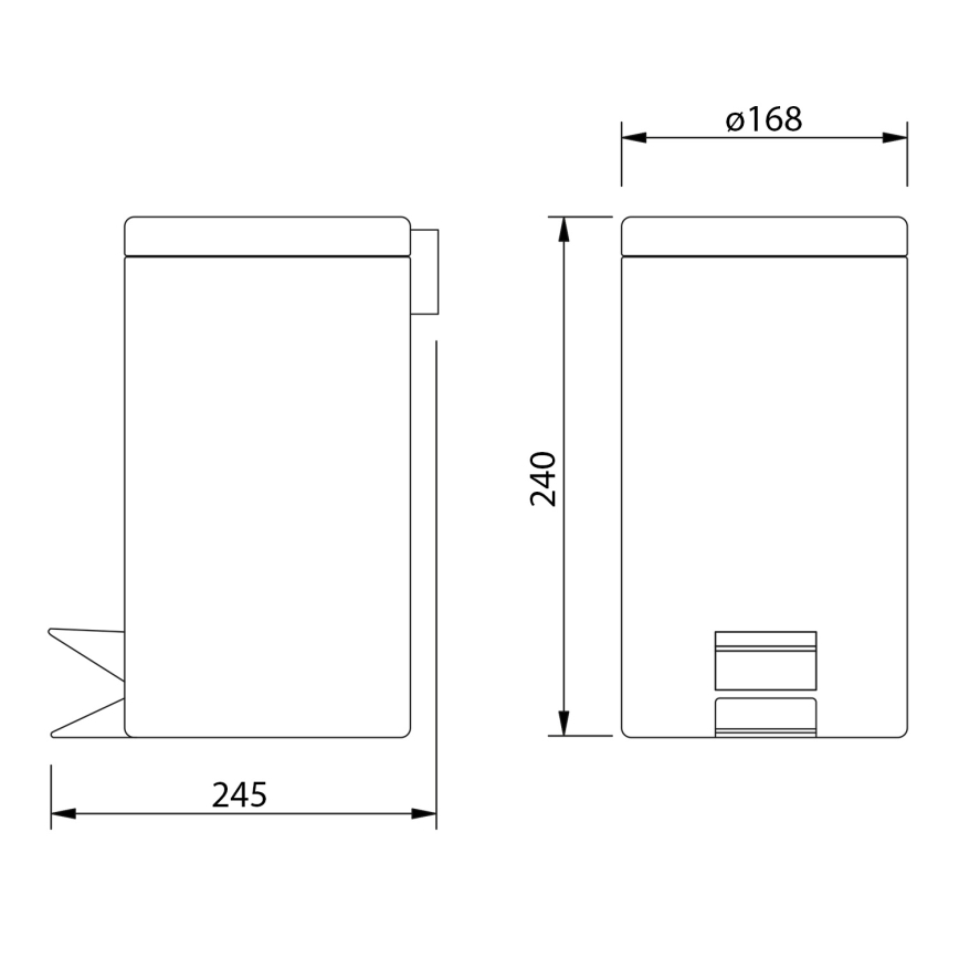 Aqualine - Kanta za smeće SIMPLE LINE 3 l matna bela