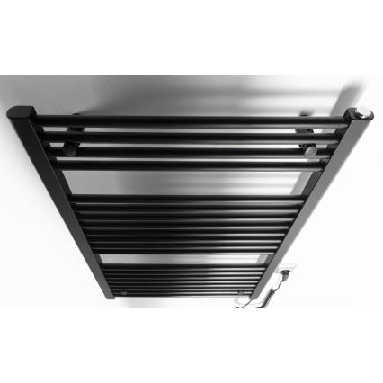 Aqualine - Kupatilski električni radijator DIRECT-E 400W/230V, 96 cm, mat crne boje, ravan