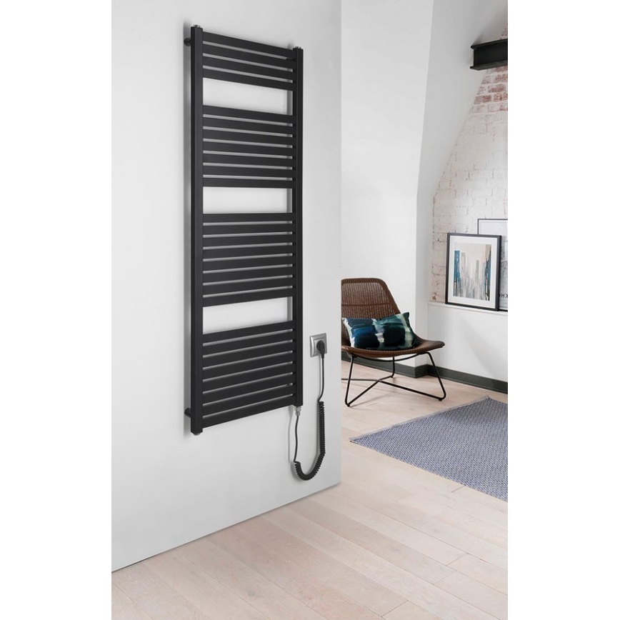 Aqualine - Kupatilski električni radijator TONDI-E 500W 133x45 cm mat crna