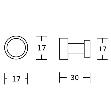 Aqualine - SET od 5 zidnih kukica SAMBA mat crna