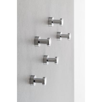 Aqualine - Set od 5 zidnih kukica SAMBA, sjajni hrom