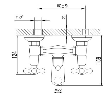 Aqualine - Set za kadu VICTORIA, sjajni hrom