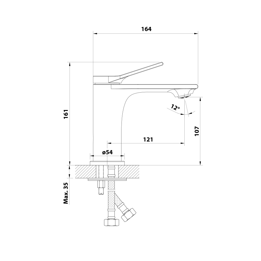 Aqualine - Slavina za umivaonik BOLERO sjajni hrom