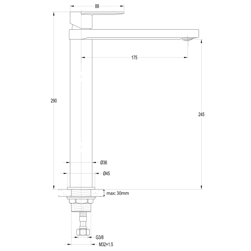 Aqualine - Slavina za umivaonik DAPHNE 29 cm, sjajni hrom