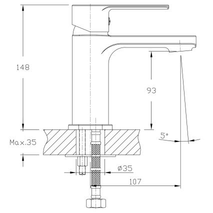 Aqualine - Slavina za umivaonik FACTOR, sjajni hrom