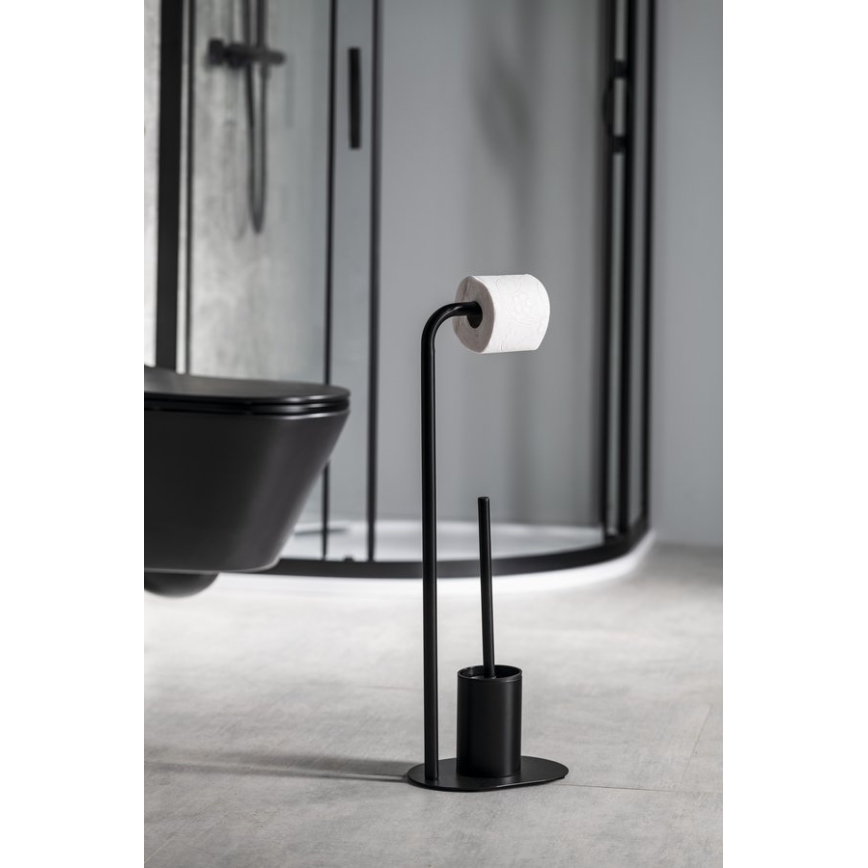 Aqualine - Stalak za toaletni papir i četku za WC SAMBA crna