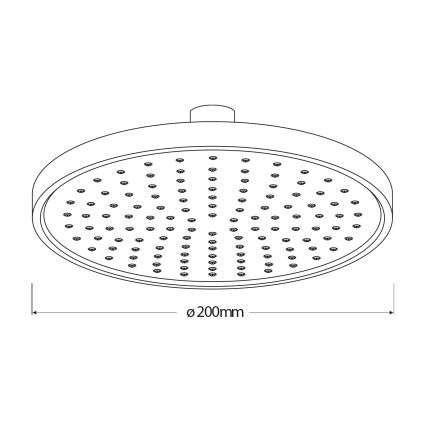 Aqualine - Tuš glava prečnika 20 cm, sjajni hrom