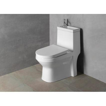 Aqualine - WC kombinacija s umivaonikom HYGIE keramika/bela