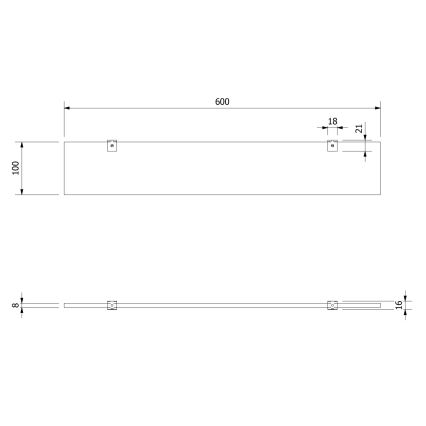 Aqualine - Zidna polica SAMBA 60 cm