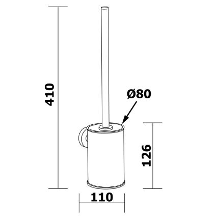 Aqualine - Zidna WC četka SAMBA crna
