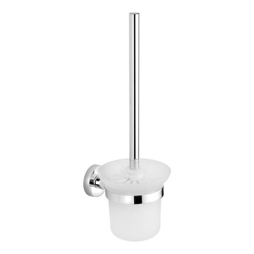 Aqualine - Zidna WC četka SAMBA mlečno staklo/sjajni hrom