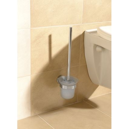 Aqualine - Zidna WC četka SAMBA mlečno staklo/sjajni hrom