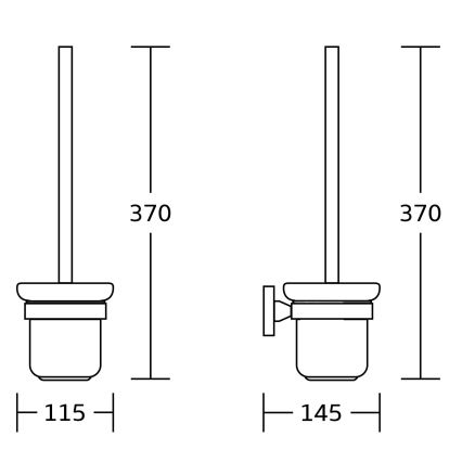 Aqualine - Zidna WC četka SAMBA mlečno staklo/sjajni hrom