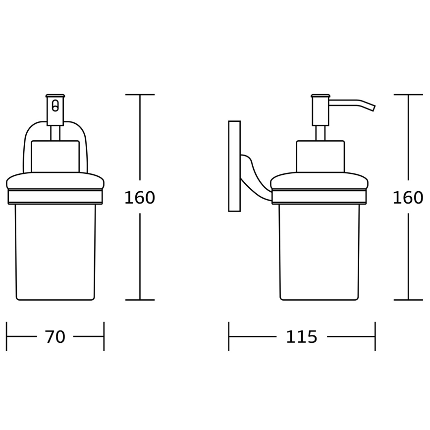 Aqualine - Zidni dozator sapuna RUMBA 160 ml mlečno staklo/sjajni hrom