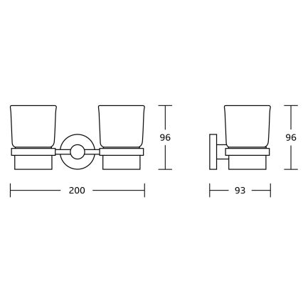 Aqualine - Zidni držač za četkice za zube SAMBA matirano staklo/mat crna