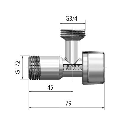 Arco - ventil za veš mašinu, sjajni hrom