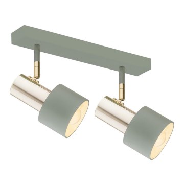 Argon 0926 - Reflektorska lampa DORIA 2xE27/15W/230V zelena/mesing