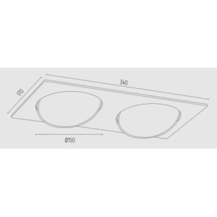 Argon 1046 - Ugradno plafonsko svetlo OLIMP 2xGU10-AR111/12W/230V bela
