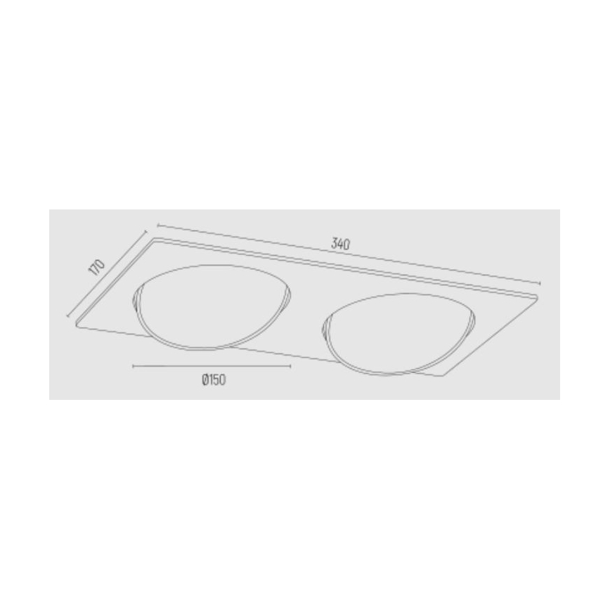 Argon 1046 - Ugradno plafonsko svetlo OLIMP 2xGU10-AR111/12W/230V bela