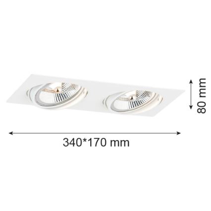 Argon 1046 - Ugradno plafonsko svetlo OLIMP 2xGU10-AR111/12W/230V bela