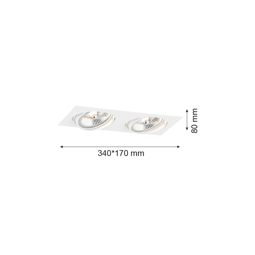 Argon 1046 - Ugradno plafonsko svetlo OLIMP 2xGU10-AR111/12W/230V bela