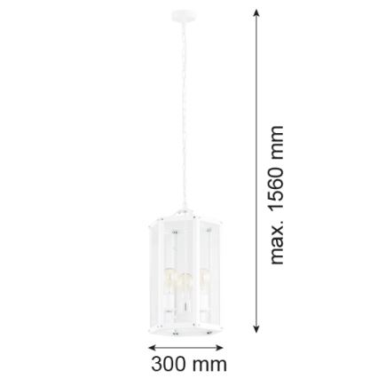 Argon 1251 - Luster na lancu BODRUM 3xE27/15W/230V bela