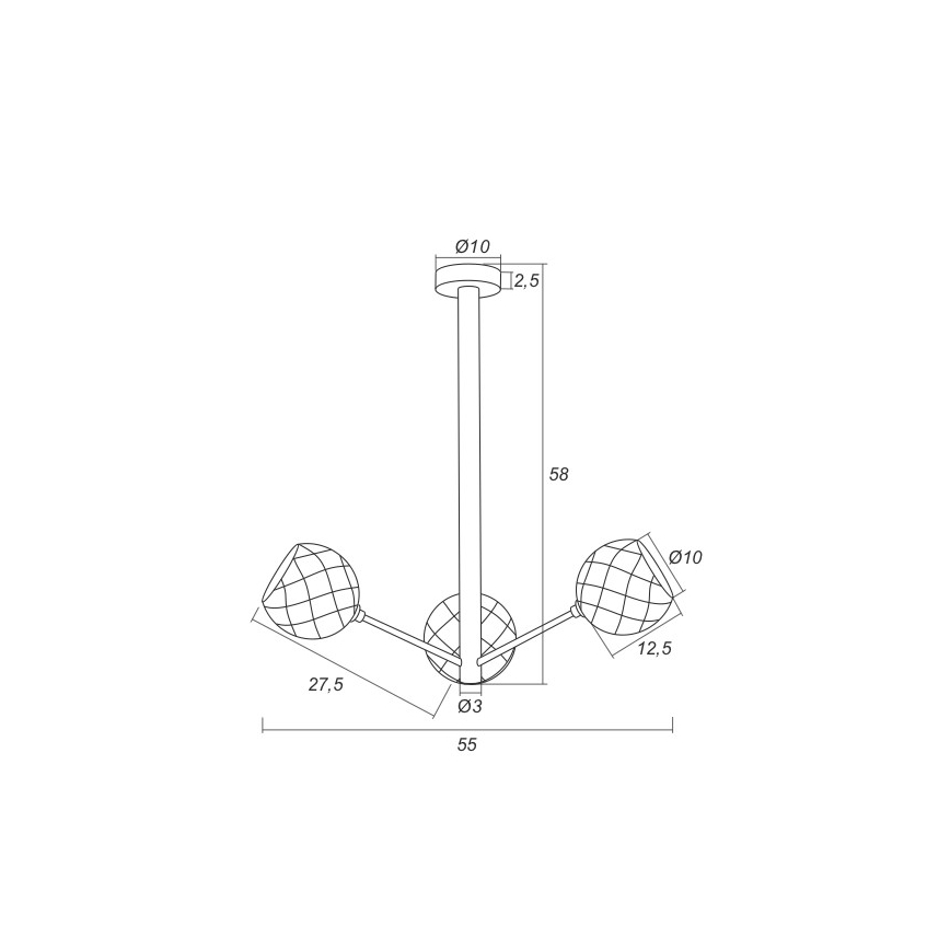 Argon 1358 - LED luster na šipci BELLUNO 3xLED/5W/230V