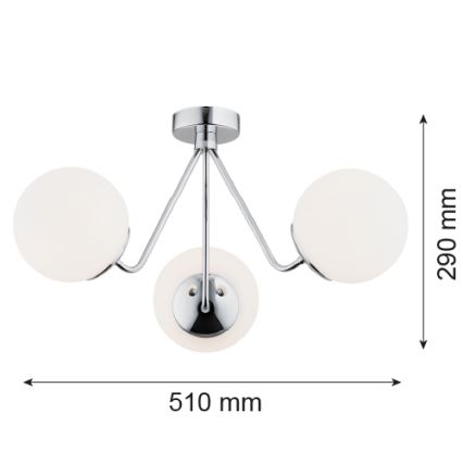 Argon 1477 - Plafonski luster TOMAR 3xE27/15W/230V, sjajni hrom