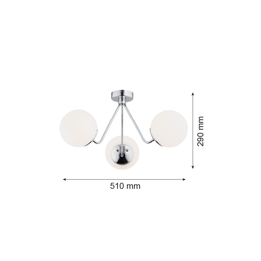 Argon 1477 - Plafonski luster TOMAR 3xE27/15W/230V, sjajni hrom