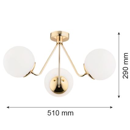 Argon 1481 - Plafonski luster TOMAR 3xE27/15W/230V mesing