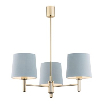 Argon 1484 - Luster na šipci PONTE 3xE27/15W/230V plava/mesing