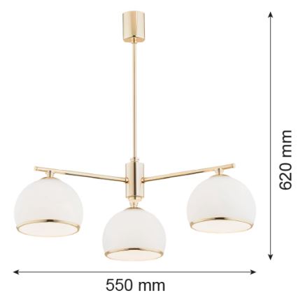 Argon 1488 - Luster na šipci MARBELLA 3xE27/15W/230V mesing