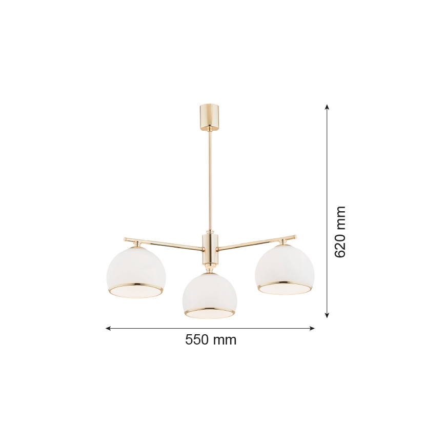Argon 1488 - Luster na šipci MARBELLA 3xE27/15W/230V mesing