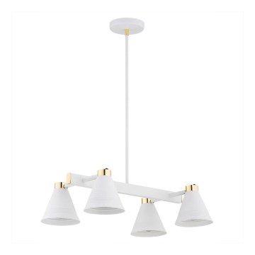 Argon 1773 - Luster na šipci AVALONE 4xE27/15W/230V bela/zlatna