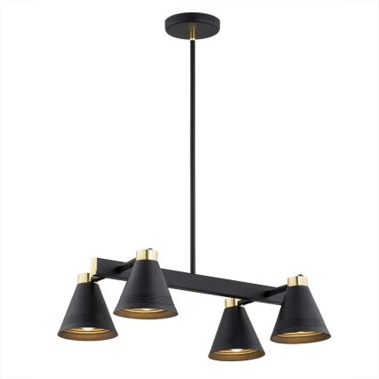 Argon 1774 - Luster na šipci AVALONE 4xE27/15W/230V crna/zlatna