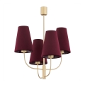 Argon 1827 - Luster na šipci SAFIANO 4xE27/15W/230V bordo