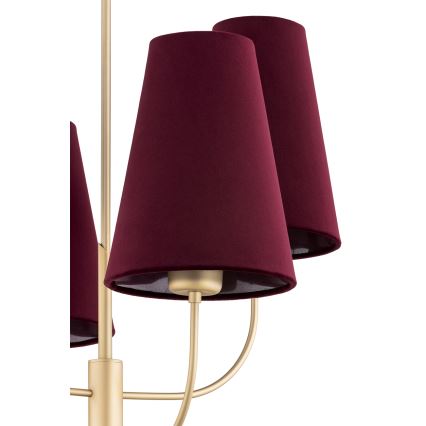 Argon 1827 - Luster na šipci SAFIANO 4xE27/15W/230V bordo