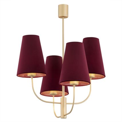 Argon 1827 - Luster na šipci SAFIANO 4xE27/15W/230V bordo