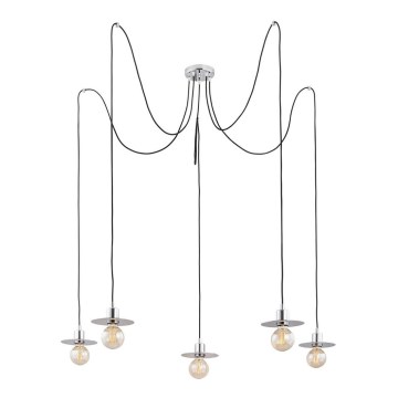 Argon 2079 - Luster na sajli CORSO 5xE27/15W/230V pauk sjajni hrom