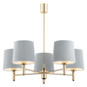 Argon 2085 - Luster na šipci PONTE 5xE27/15W/230V mesing/plava