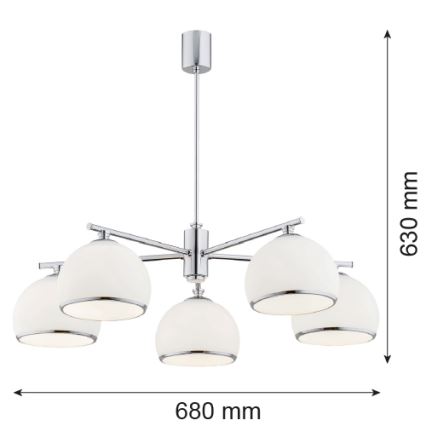 Argon 2087 - Luster na stalku MARBELLA 5xE27/15W/230V sjajni hrom