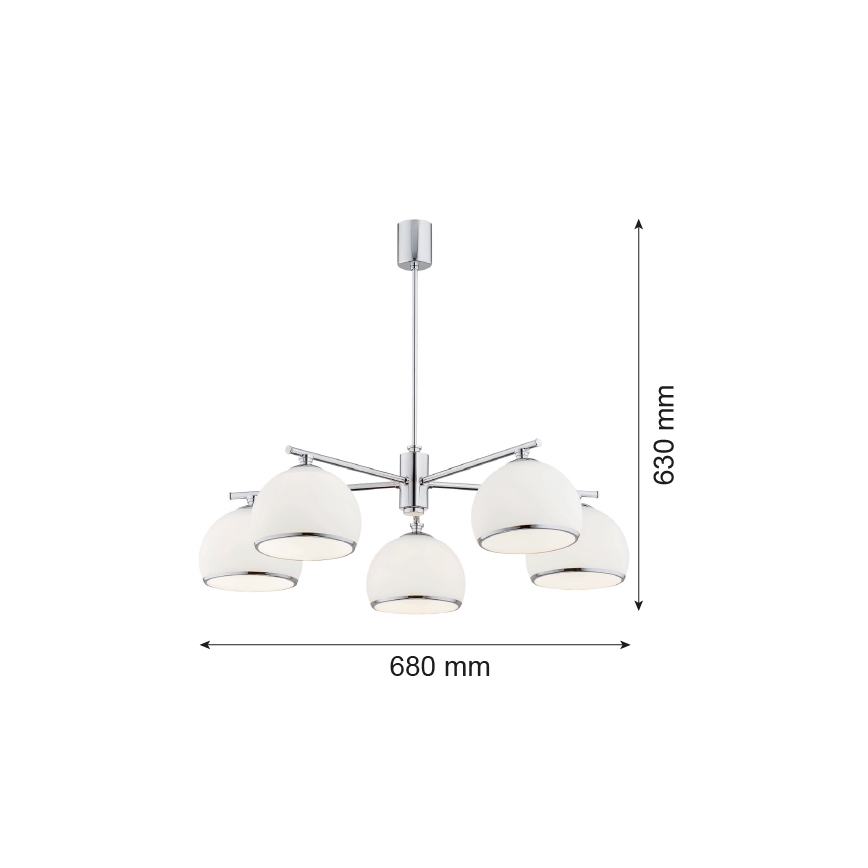 Argon 2087 - Luster na stalku MARBELLA 5xE27/15W/230V sjajni hrom