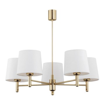 Argon 2106 - Luster na štangu PONTE 5xE27/15W/230V mesing/krem