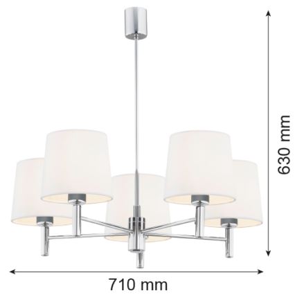 Argon 2110 - Luster na stalku BOLZANO 5xE27/15W/230V krem